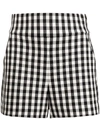 ALICE AND OLIVIA DONALD CHECKED COTTON SHORTS