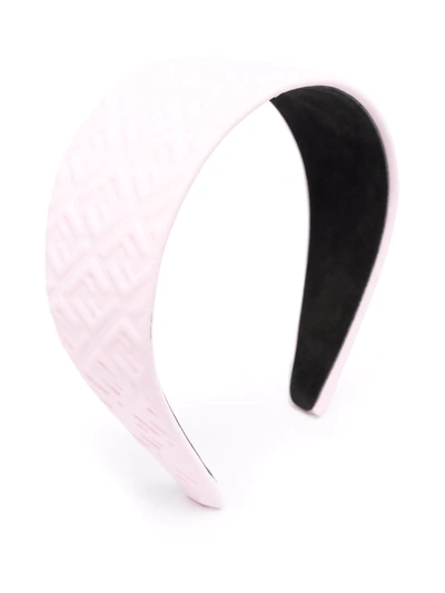 Fendi Ff Logo-embossed Headband In 粉色