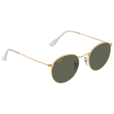 Ray Ban Green Round 50 Mm Sunglasses Rb3447 919631 50 In Gold / Green