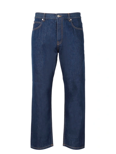 Loewe Slim Leg Crop Jeans In Indigo Blue