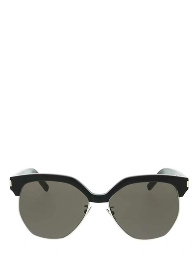 Saint Laurent Oversized Clubmaster Sunglasses In Black