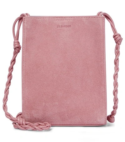 Jil Sander Tangle Small Braided-strap Suede Shoulder Bag In Pink