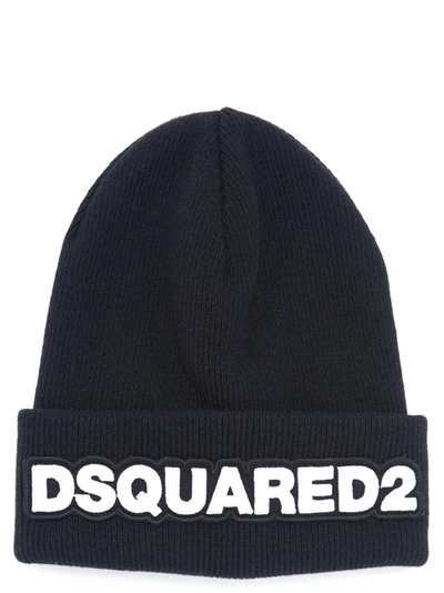 Dsquared2 Logo Embroidered Beanie In Black