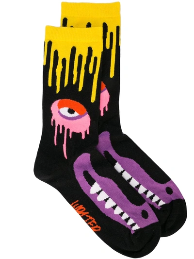 Walter Van Beirendonck Drip Monster Socks In 黑色