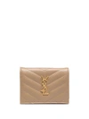 Saint Laurent Loulou Quilted Wallet In 褐色