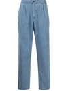 GIORGIO ARMANI ELASTICATED-WAIST DENIM TROUSERS