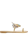 Giuseppe Zanotti Spipiott Embellished Metallic Sandals In 黄色