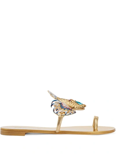 GIUSEPPE ZANOTTI SPIPIOTT EMBELLISHED METALLIC SANDALS