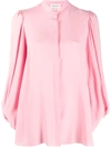 Alexander Mcqueen Pink Draped Sleeve Blouse In Pink