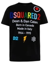 DSQUARED2 BLACK ARCOBALENO T-SHIRT