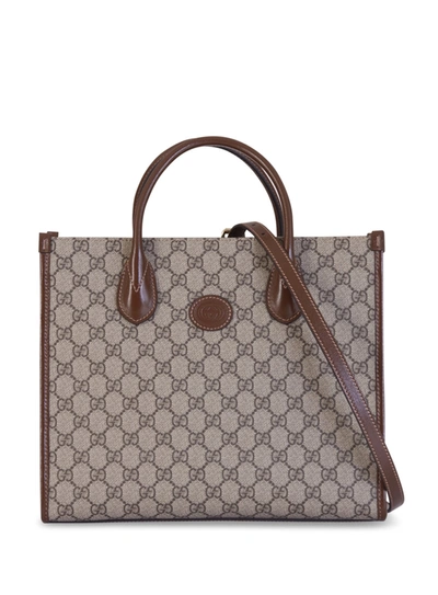 Gucci Gg Small Tote Bag In Beige