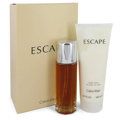 Calvin Klein Royall Fragrances Escape By  Gift Set -- 3.4 oz Eau De Parfum Spray + 6.7 oz Body Lotion