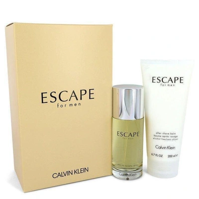 Calvin Klein Escape By  Gift Set -- 3.4 oz Eau De Toilette Spray + 6.7 oz After Shave Ba