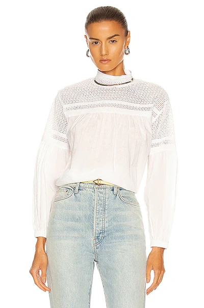 A.l.c Remi Lace Eyelet Puff-sleeve Top In White