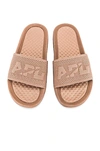 Apl Athletic Propulsion Labs Apl Logo Techloom Slide Sandals In Almond