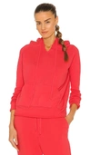 Nili Lotan Janie Distressed Cotton-jersey Hoodie In Sunfaded Red