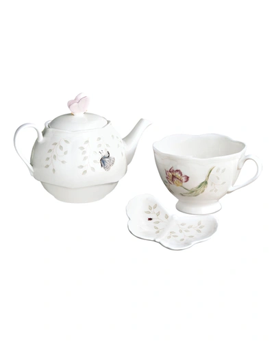Lenox Butterfly Meadow Stacked Tea Set With Bag Holder