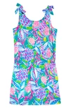 Lilly Pulitzerr Kids' Sundari Romper In Maldives Green Turtle Wave