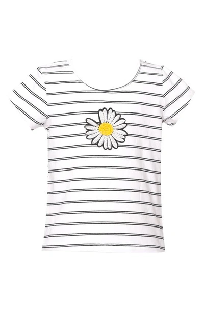 Truly Me Kids' Sequin Daisy T-shirt In White Multi