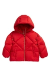 Moncler Kids' Gulsen Water Resistant Convertible Down Puffer Jacket In Medium Red