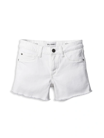 Dl Premium Denim Kids' Little Girl's & Girl's Lucy Solid Cut-off Shorts In White