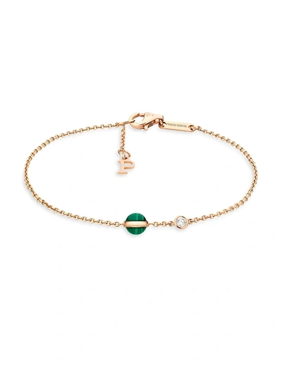 Piaget Women's Possession Diamond, Malachite & 18k Rose Gold Bracelet In Green