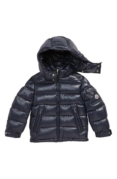 Moncler Kids' New Maya Water Resistant Hooded Down Puffer Jacket In Navy