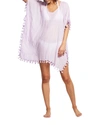 Seafolly Amnesia Tassel-trim Caftan Coverup In Softlilac