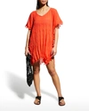 Seafolly Amnesia Tassel-trim Caftan Coverup In Fiestacora