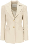 Nanushka Beige Hathi Vegan Leather Blazer In Beige