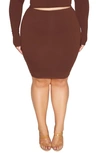 Naked Wardrobe Hourglass Miniskirt In Chocolate