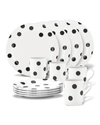 KATE SPADE 12-PIECE DECO DOT DINNERWARE SET,PROD228280530