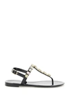 Stuart Weitzman Jaide Embellished Jelly T-strap Sandal In Black