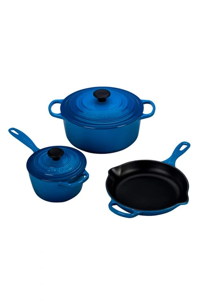 Le Creuset 5-piece Signature Enameled Cast Iron Cookware Set In Marseille