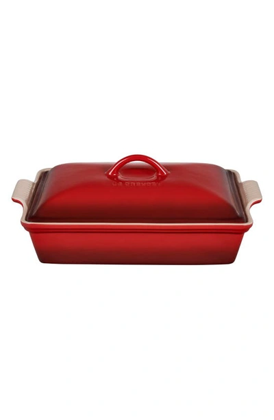 Le Creuset 4-quart Heritage Stoneware Covered Rectangular Casserole In Nocolor