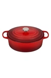 Le Creuset Signature 6.75-quart Oval Enameled Cast Iron French/dutch Oven In Cerise