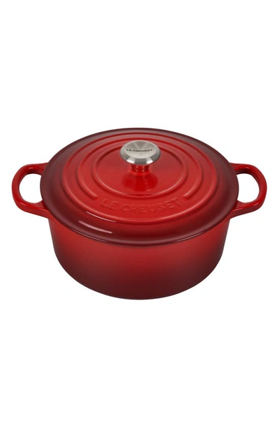 Le Creuset 3 1/2-quart Signature Round Enamel Cast Iron French/dutch Oven In Cerise