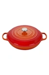 Le Creuset Signature 5-quart Enameled Cast Iron Braiser In Flame