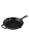 Le Creuset Signature Handle 10 1/4 Inch Enamel Cast Iron Skillet In Stone