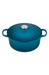 Le Creuset Signature 7.25-quart Round Enamel Cast Iron Dutch Oven In Deep Teal