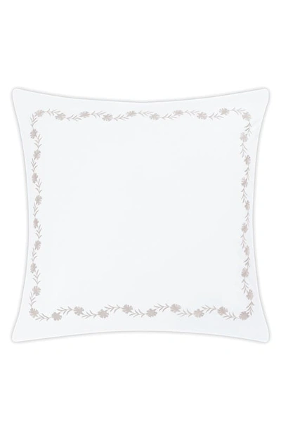 Matouk Daphne Floral Embroidered Euro Sham In Dune