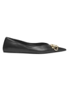 Balenciaga Women's Square Knife Bb Leather Ballerina Flats In Black