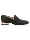 Nicholas Kirkwood Women's Casati Faux Pearl Leather Loafers In Black