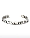 Gucci Interlocking-g 6mm Cuff Bracelet In Silver