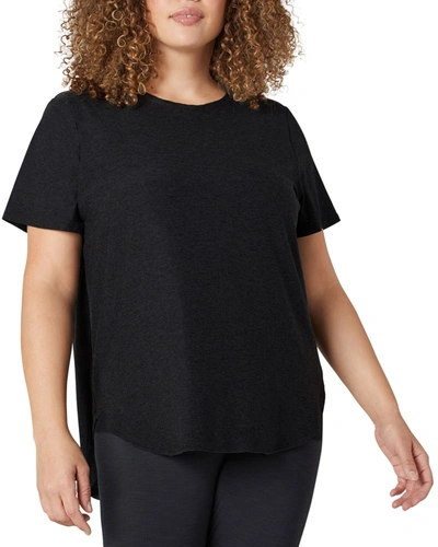 Beyond Yoga Plus Size On The Down Low Active Tee In Darkest Night