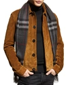 Burberry Men's Classic Check Cashmere Fringe Scarf In 020 Charcoal