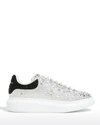 Alexander Mcqueen Men's Larry Allover Crystal Platform Sneakers In White Black