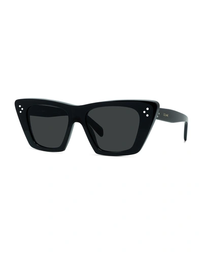 Celine Acetate Butterfly Sunglasses In 01a Shiny Black S