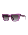 Celine 51mm Cat Eye Sunglasses In 81z Violet Mirror