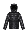 Moncler Kids' Boy's New Maya Quilted Detachable Hooded Jacket In 999 Black